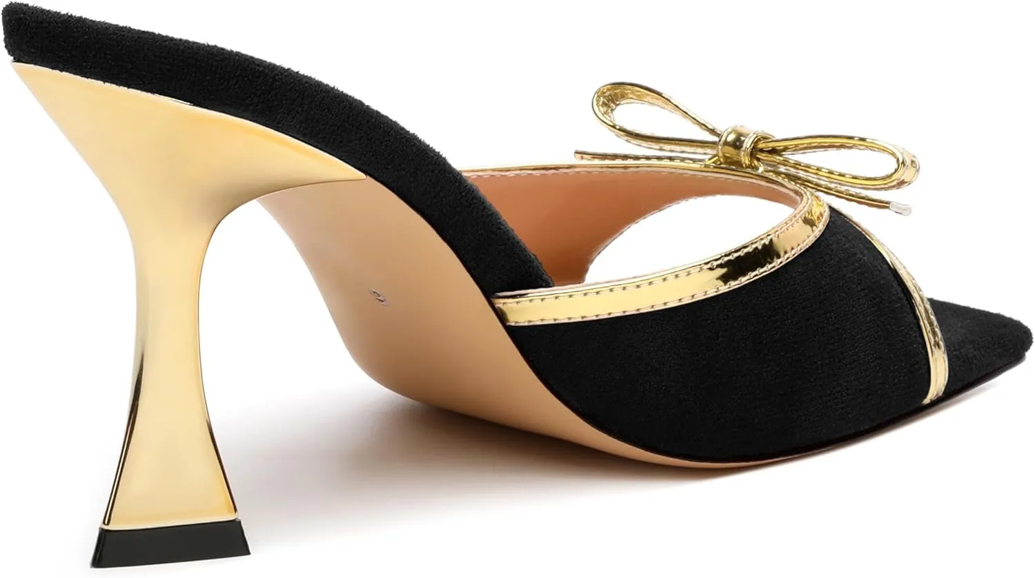 Square Toe Stilettos - Slip-On Heeled Sandals with Bow Accent, Dressy Work to Party Shoes for Women, Daily Occasion High Heels