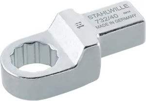 Stahlwille 58224030 Ring Insert Tool for Torque Wrenches, Size 30 mm, Size of Mount 14x18 mm (Internal Square Drive), Chrome-plated Finish, Interchangeable