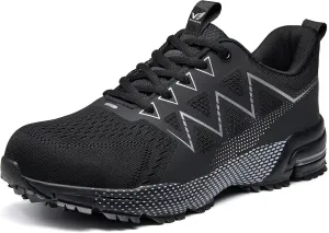 Steel Toe Shoes for Men Lightweight Steel Toe Sneakers Comfortable Puncture Proof Safety Shoes Non Slip Indestructible Work Shoes