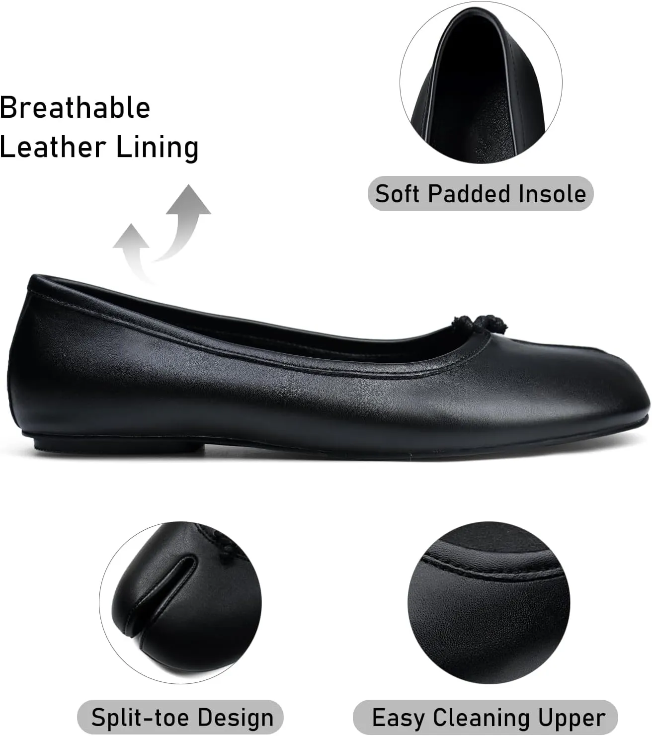 Tabi Shoes Women Split Toe Wide Width Ballet Flats Comfort Casual Work Shoes for Women Office 2025 Spring