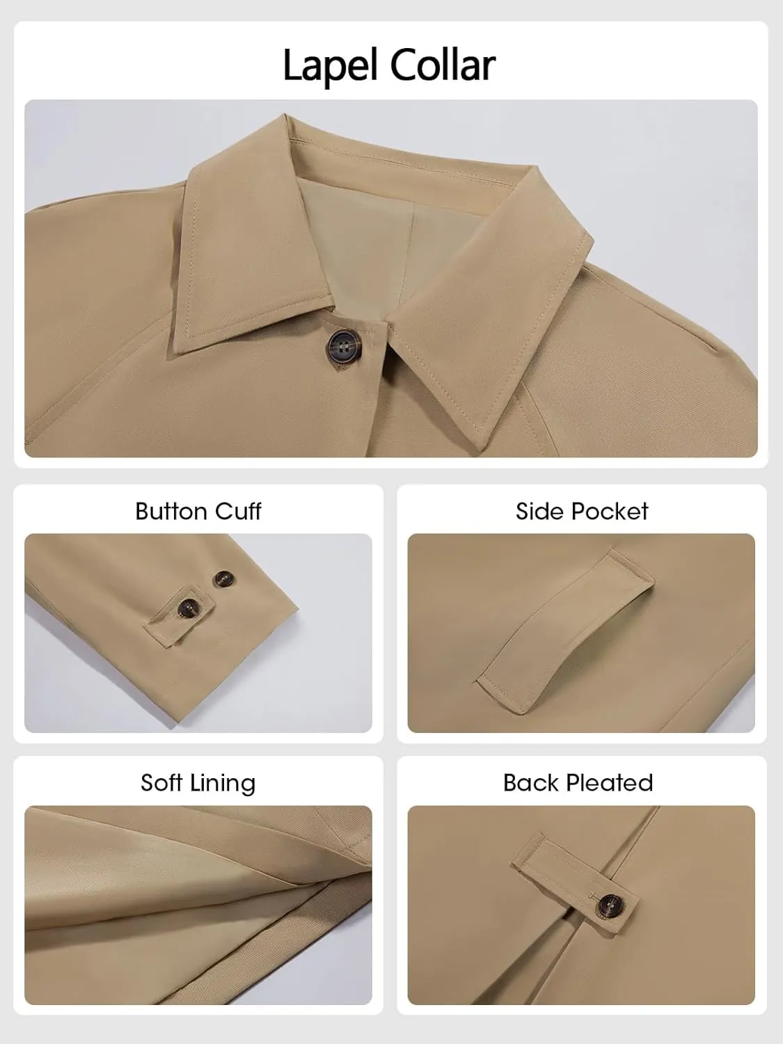 Tankaneo Womens Long Trench Coat Single Breasted Oversized Windproof Classic Lapel Fall Overcoat
