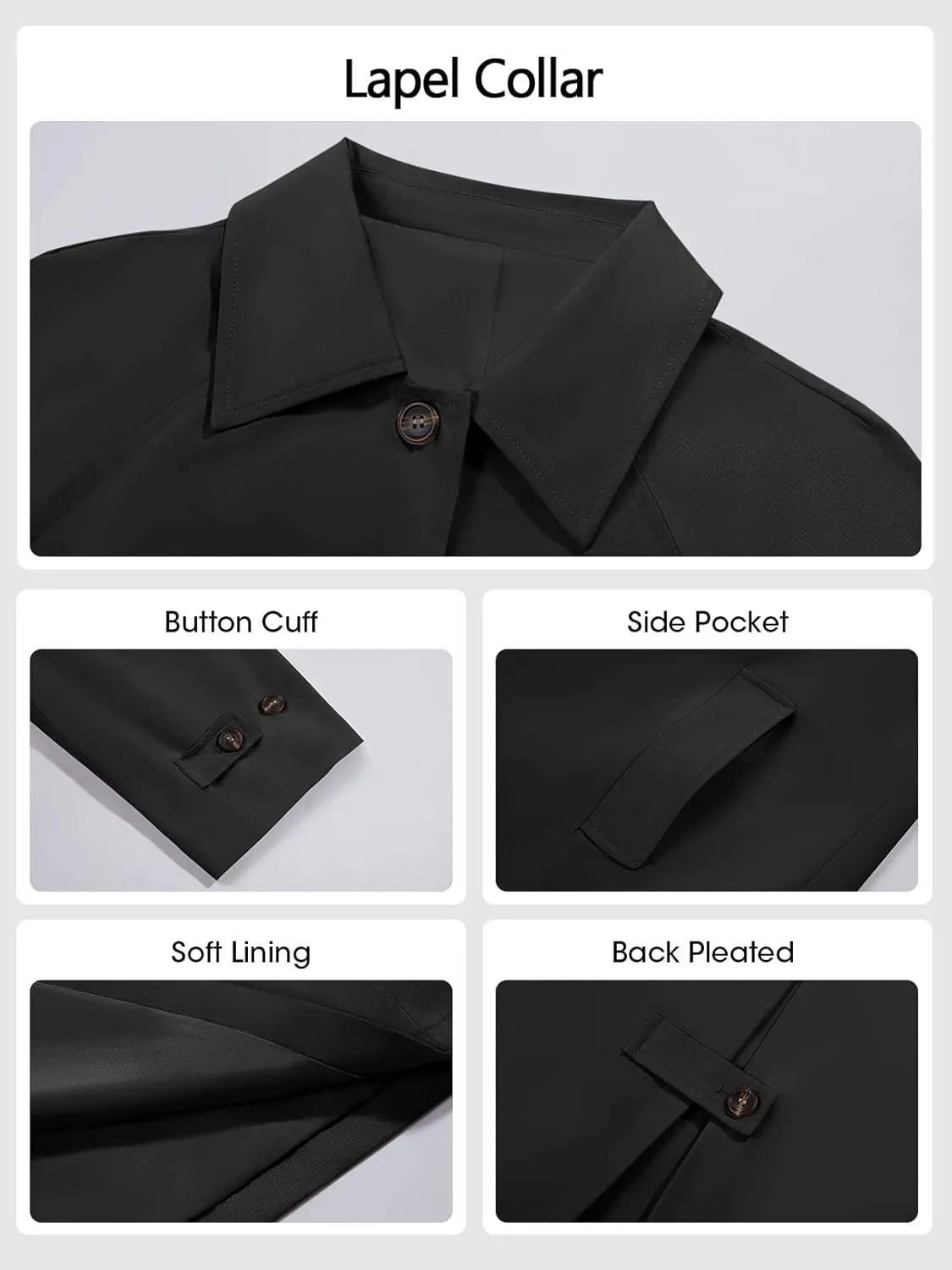 Tankaneo Womens Long Trench Coat Single Breasted Oversized Windproof Classic Lapel Fall Overcoat