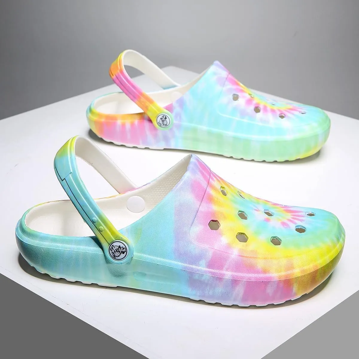 Tie-dye Womens Clogs Lightweight Slip-on Garden Shoes Cheap Slippers/Sandals/Water Shoes