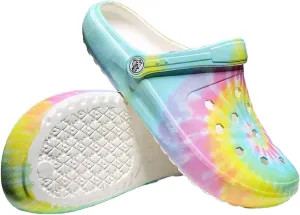 Tie-dye Womens Clogs Lightweight Slip-on Garden Shoes Cheap Slippers/Sandals/Water Shoes