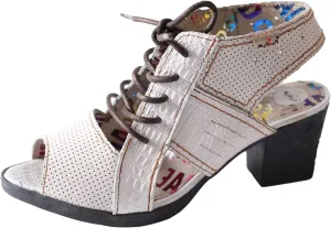 TMA EYES & MAiA Womens Lace-up Sandals Leather Mid Heeled Women Sandals