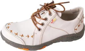TMA EYES Women's Leather lace-up Leather Shoes Flats Comfortable with Hand-Stitched Design