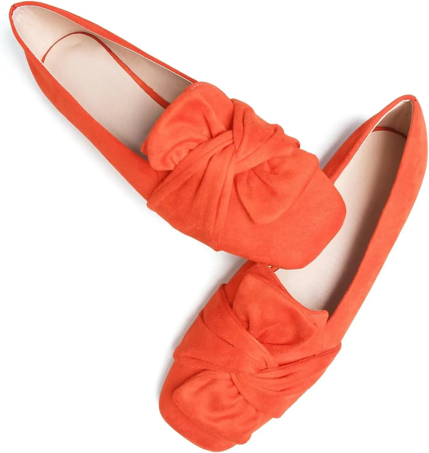 TN TANGNEST Womens Dress Flats Fashion Soft Pointed Toe Bowknot Slip On Flat Shoes