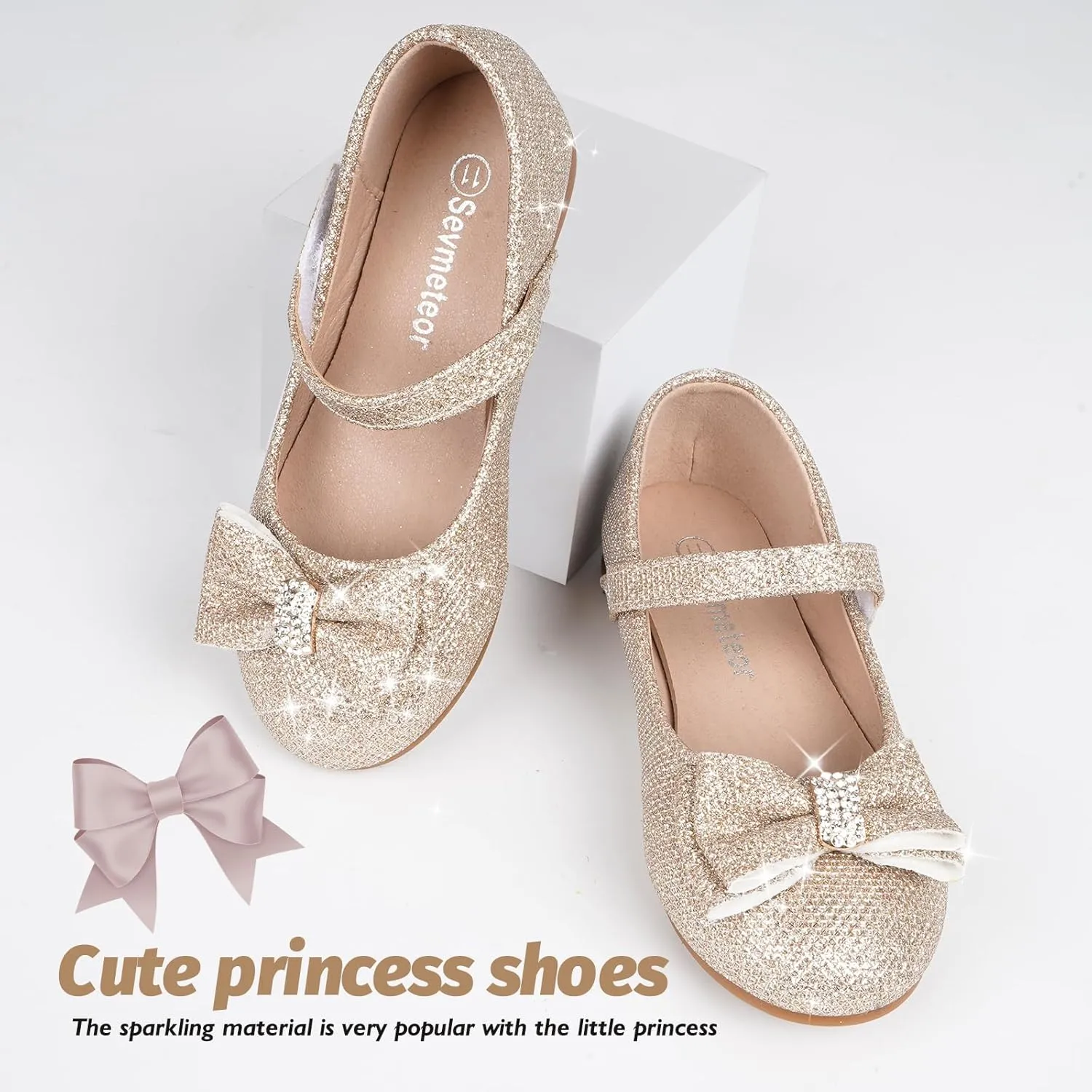 Toddler Girls Flats Mary Jane Shoes Flower Girl Dress Shoes School Wedding Party Ballet Flats for Little Kids