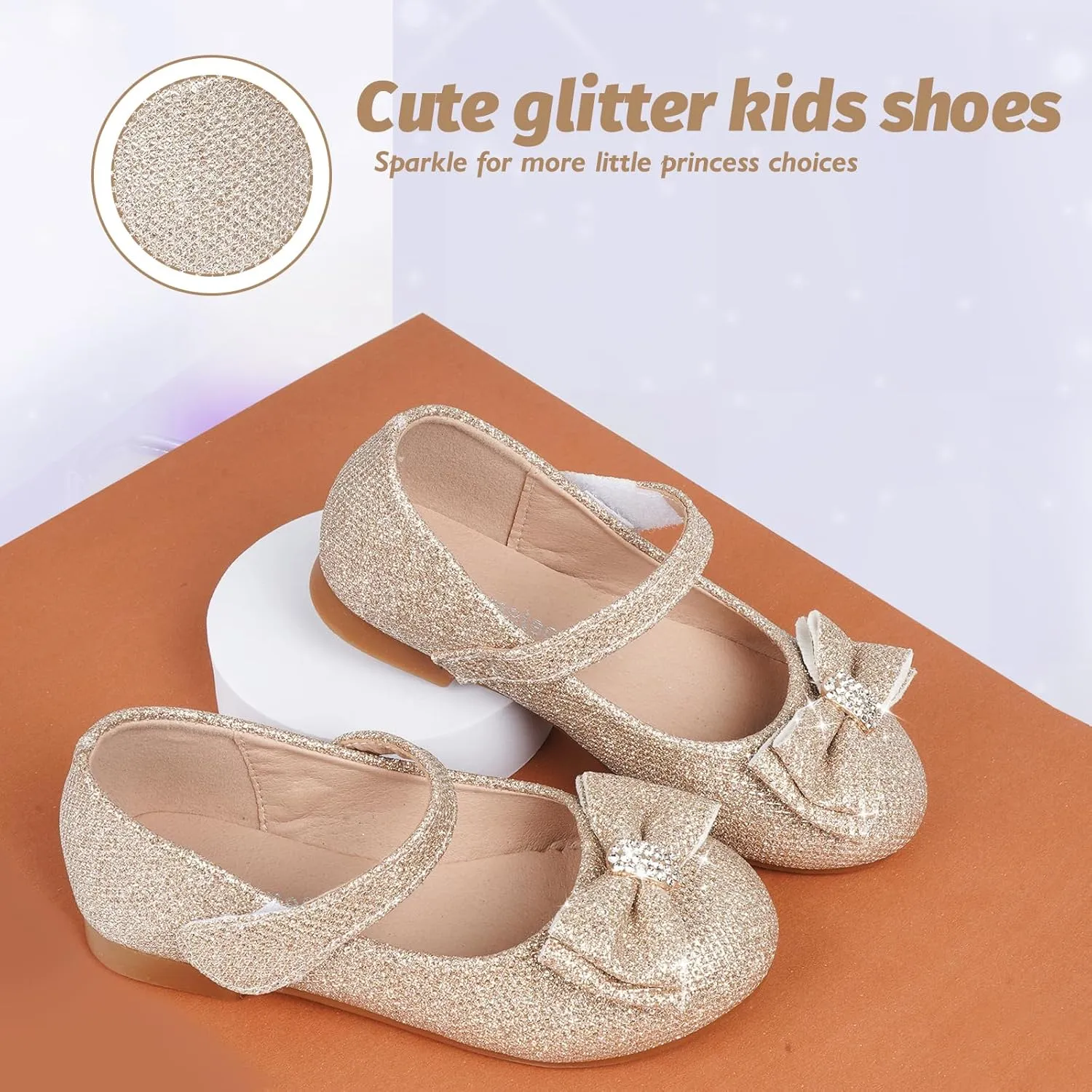 Toddler Girls Flats Mary Jane Shoes Flower Girl Dress Shoes School Wedding Party Ballet Flats for Little Kids