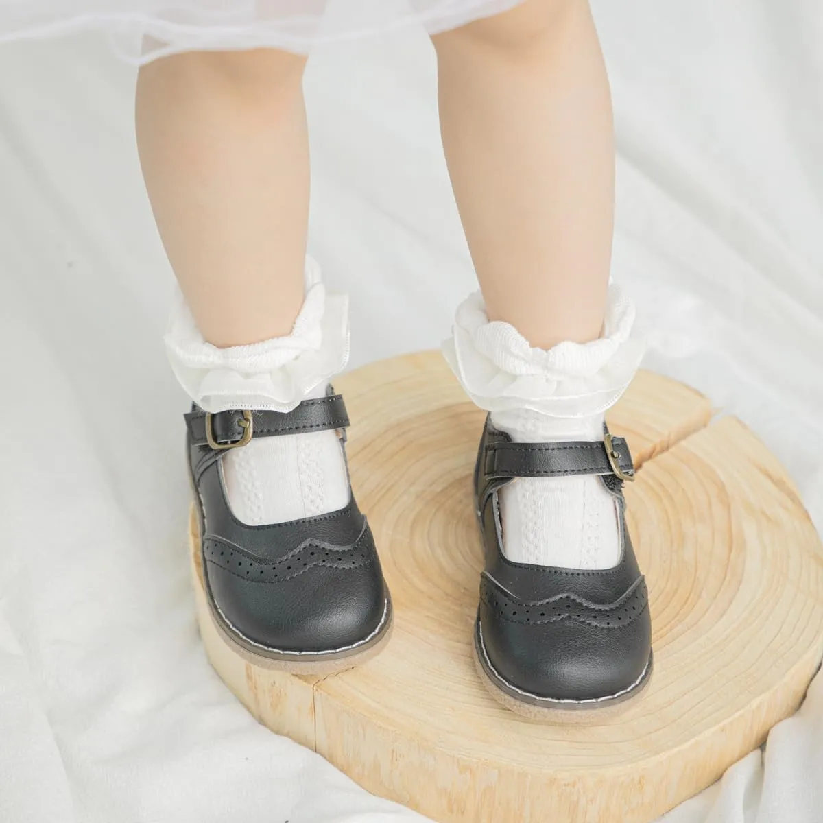 Toddler Girls Mary Jane Dress Shoes Ballet Flats Little Girls Soft Slip-On Bowknot Princess Shoes Wedding Party Casual Walking School Uniform Moccasins Baptism Shoes