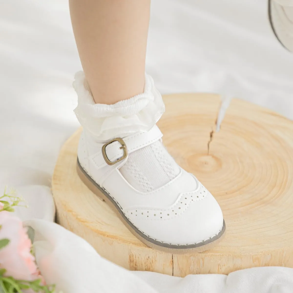 Toddler Girls Mary Jane Dress Shoes Ballet Flats Little Girls Soft Slip-On Bowknot Princess Shoes Wedding Party Casual Walking School Uniform Moccasins Baptism Shoes