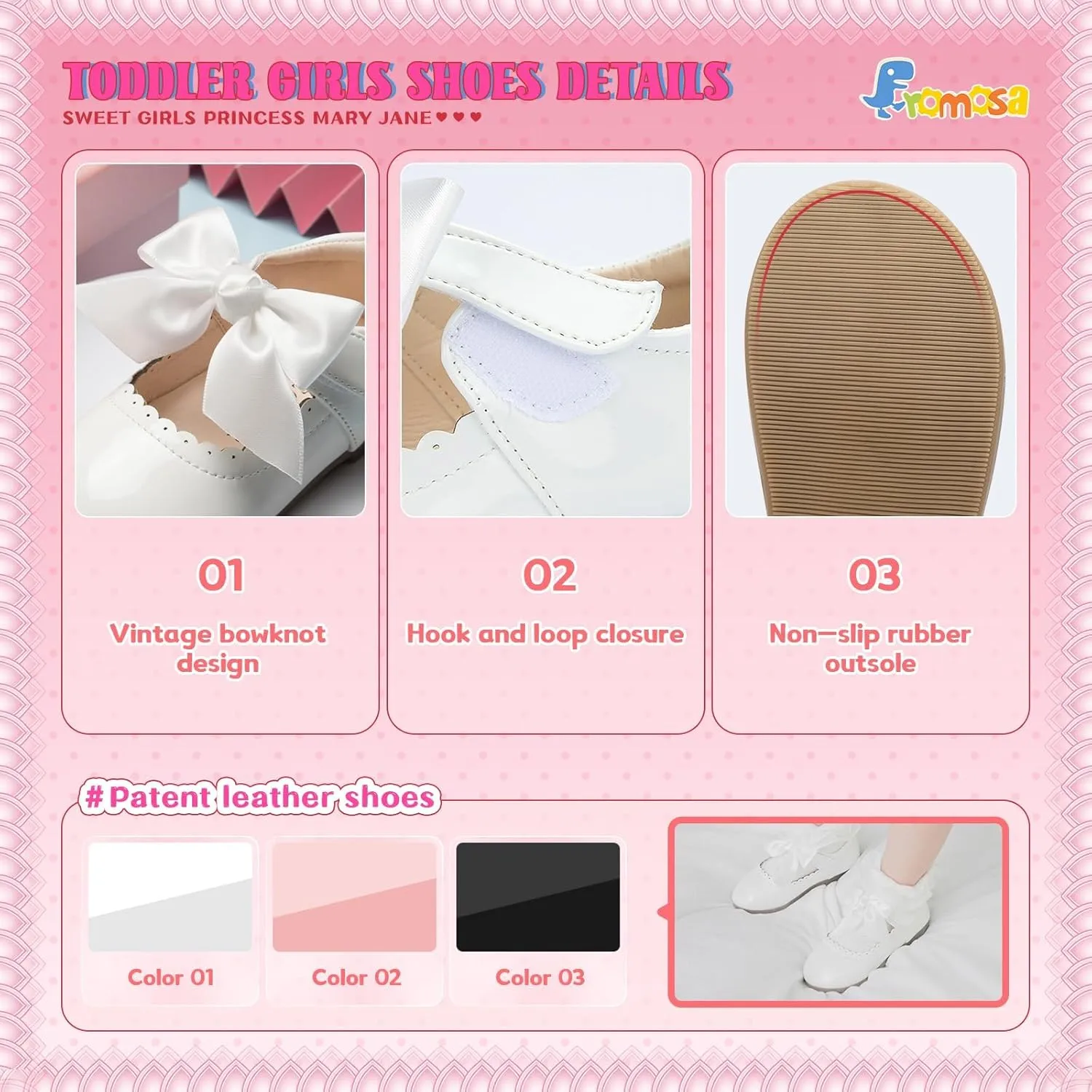 Toddler Girls Mary Jane Dress Shoes Ballet Flats Little Girls Soft Slip-On Bowknot Princess Shoes Wedding Party Casual Walking School Uniform Moccasins Baptism Shoes