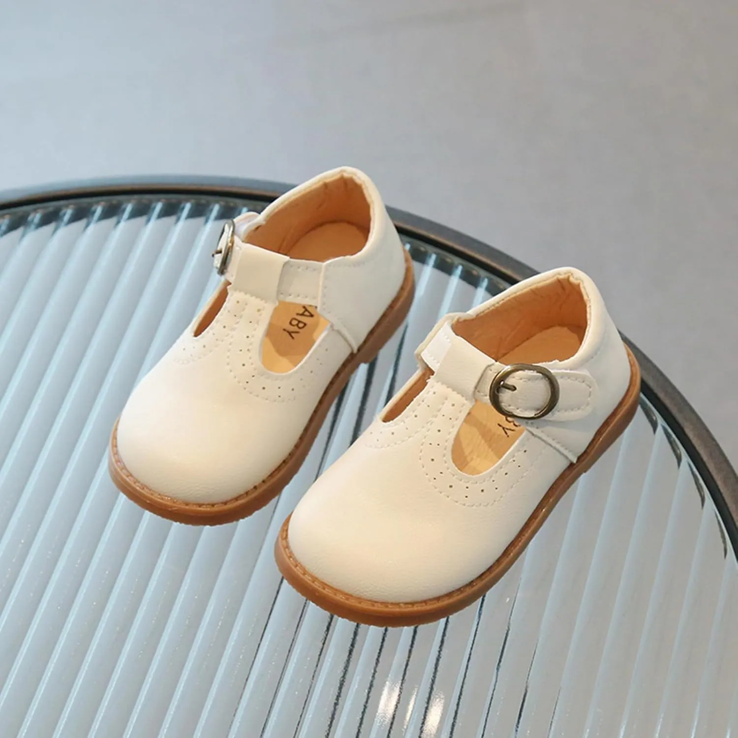 Toddler Girls Mary Jane Dress Shoes Little Kids Ballet Flats Bowkont Flower Wedding Party School Princess Shoes