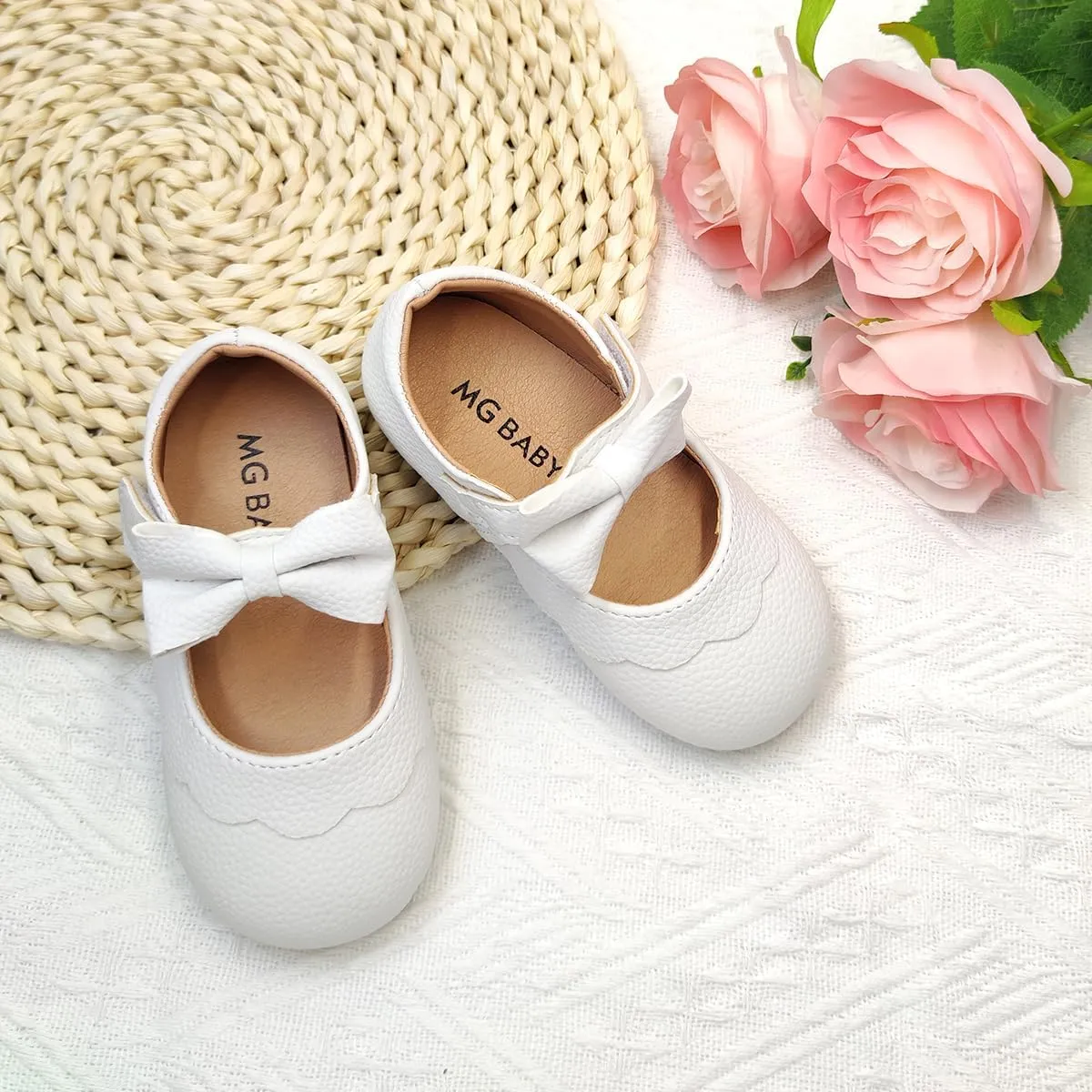 Toddler Girls Mary Jane Dress Shoes Little Kids Ballet Flats Bowkont Flower Wedding Party School Princess Shoes