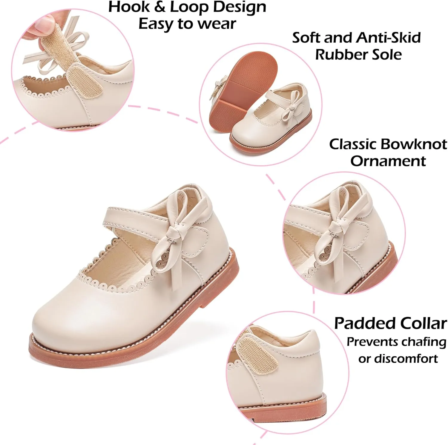 Toddler Girls Mary Jane Flats Oxford Dress Shoes-Little Girls School Shoes Uniform Wedding