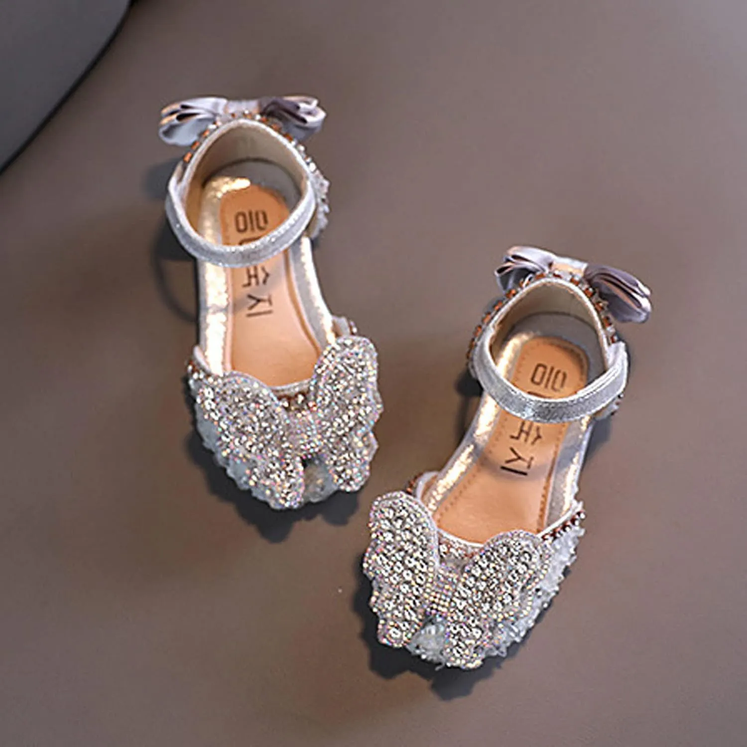 Toddler Girls Mary Janes Shoe Low Heel Ballet Flat Mary Jane Heels Princess Bow Party Wedding Pumps Shoes First Steps