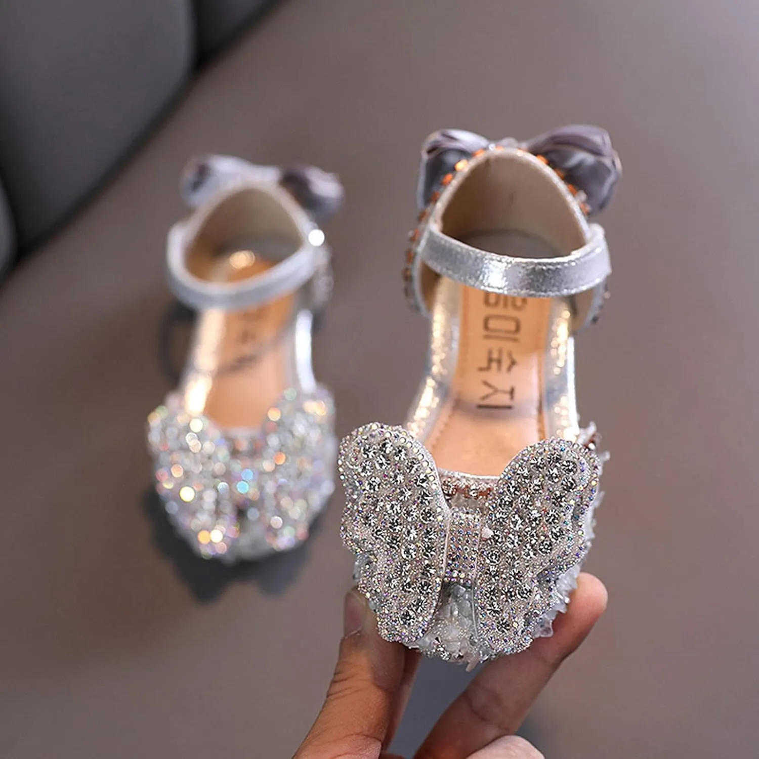Toddler Girls Mary Janes Shoe Low Heel Ballet Flat Mary Jane Heels Princess Bow Party Wedding Pumps Shoes First Steps