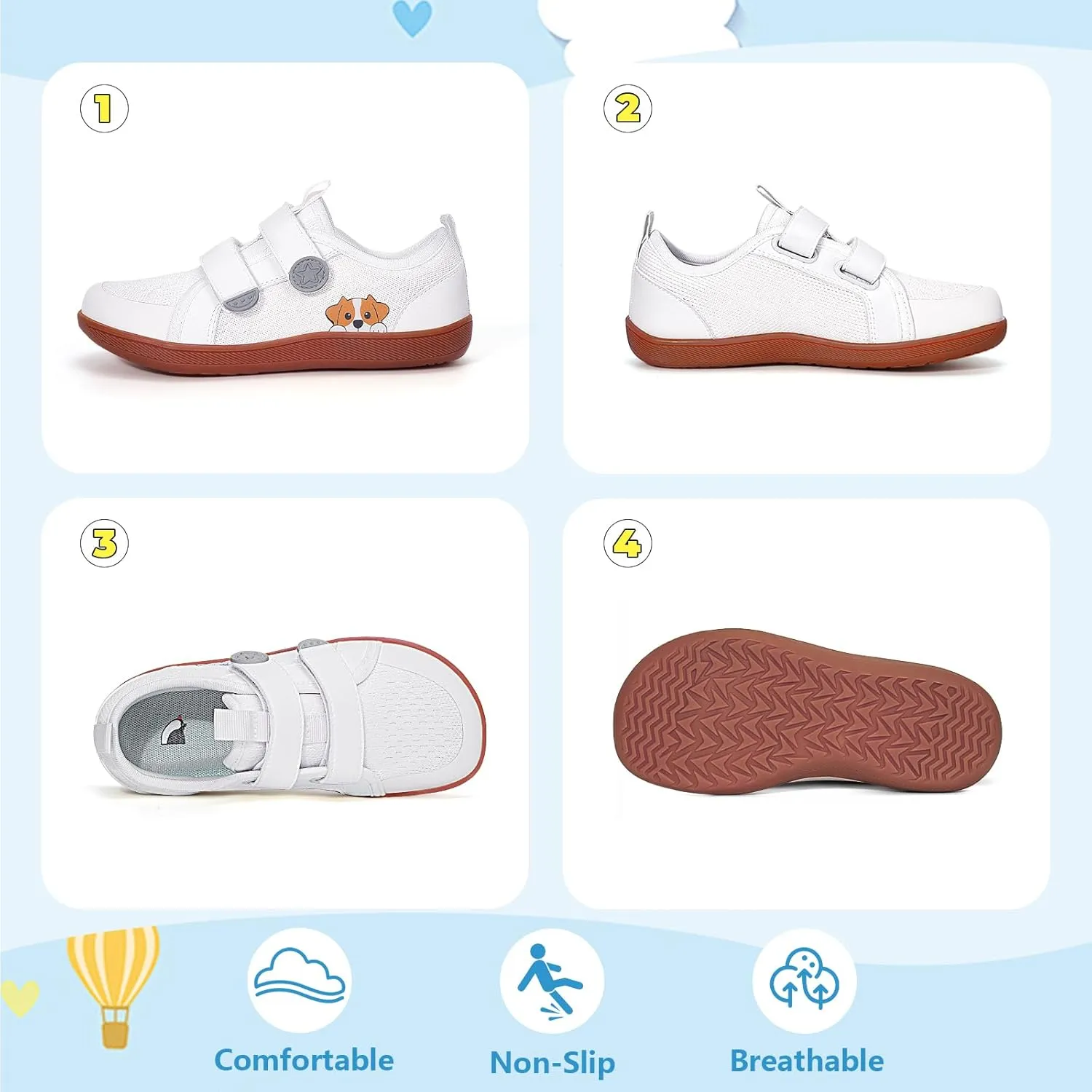 Toddler Little Kid Wide Barefoot Shoes Boys Girls Sneakers Kids Tennis Shoe Zero Drop Minimalist Non Slip Lightweight Comfortable Healthy Running Shoes