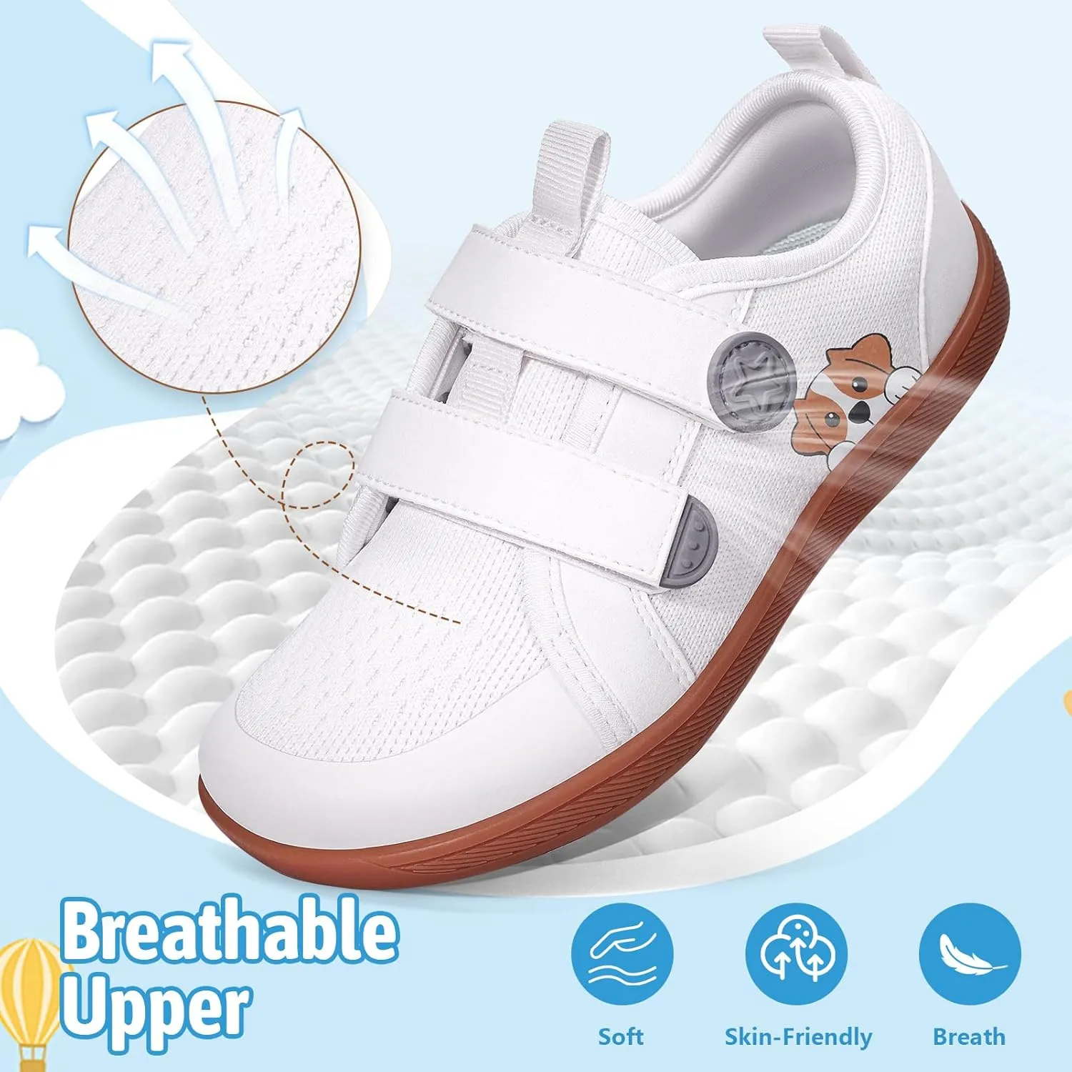 Toddler Little Kid Wide Barefoot Shoes Boys Girls Sneakers Kids Tennis Shoe Zero Drop Minimalist Non Slip Lightweight Comfortable Healthy Running Shoes