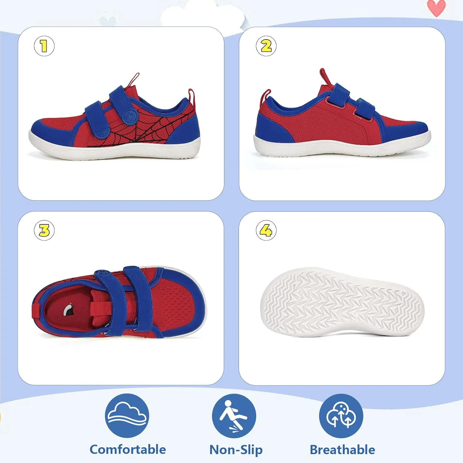 Toddler Little Kid Wide Barefoot Shoes Boys Girls Sneakers Kids Tennis Shoe Zero Drop Minimalist Non Slip Lightweight Comfortable Healthy Running Shoes