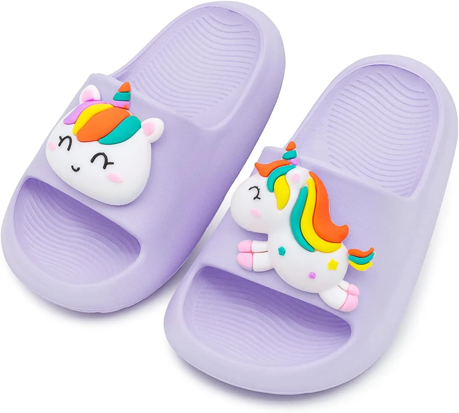 Toddler Little Kids Slide Sandals Comfy Non-slip Unicorn Summer Beach Pool Water Shoes Thick Sole Boys Girls Shower Slippers