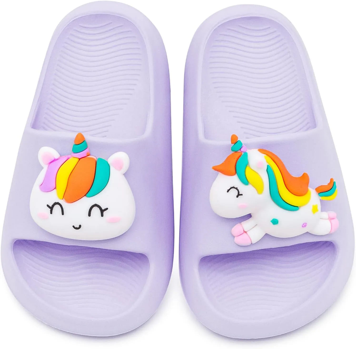 Toddler Little Kids Slide Sandals Comfy Non-slip Unicorn Summer Beach Pool Water Shoes Thick Sole Boys Girls Shower Slippers