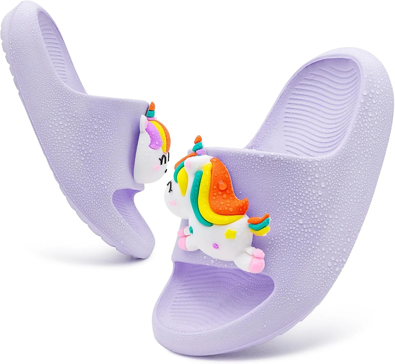 Toddler Little Kids Slide Sandals Comfy Non-slip Unicorn Summer Beach Pool Water Shoes Thick Sole Boys Girls Shower Slippers