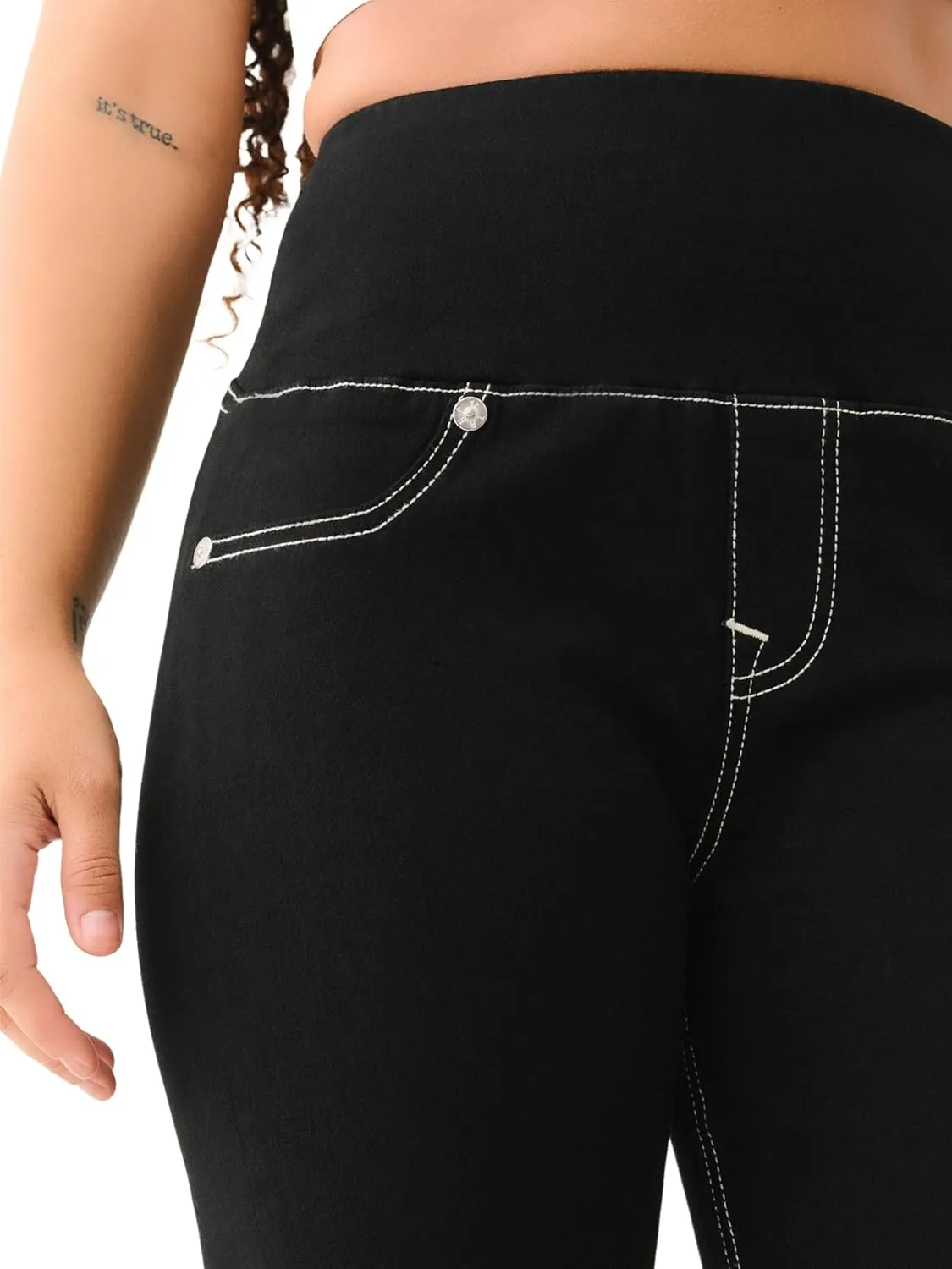 True Religion Women's Becca High-Rise Bootcut Jeans with Corset Detailing