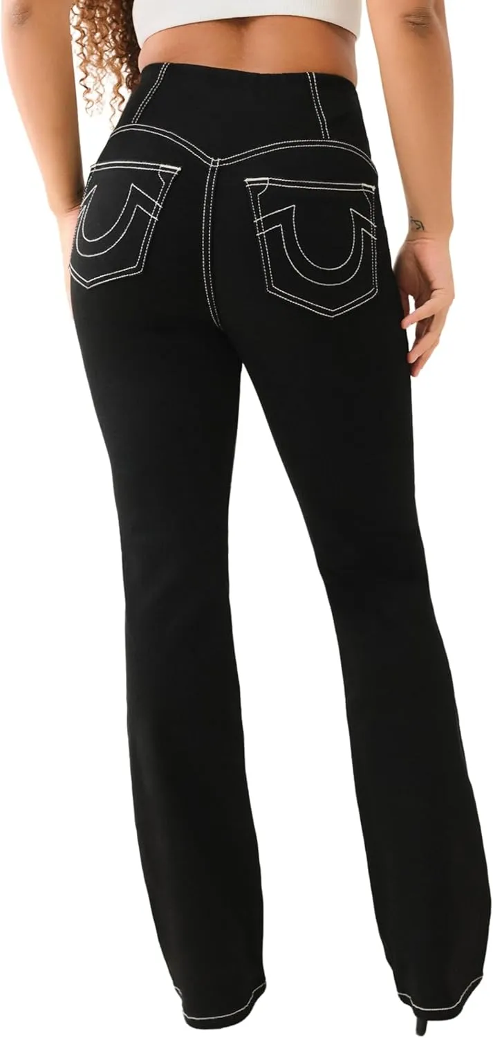 True Religion Women's Becca High-Rise Bootcut Jeans with Corset Detailing