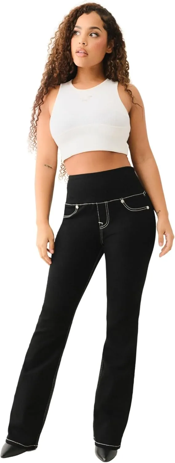 True Religion Women's Becca High-Rise Bootcut Jeans with Corset Detailing