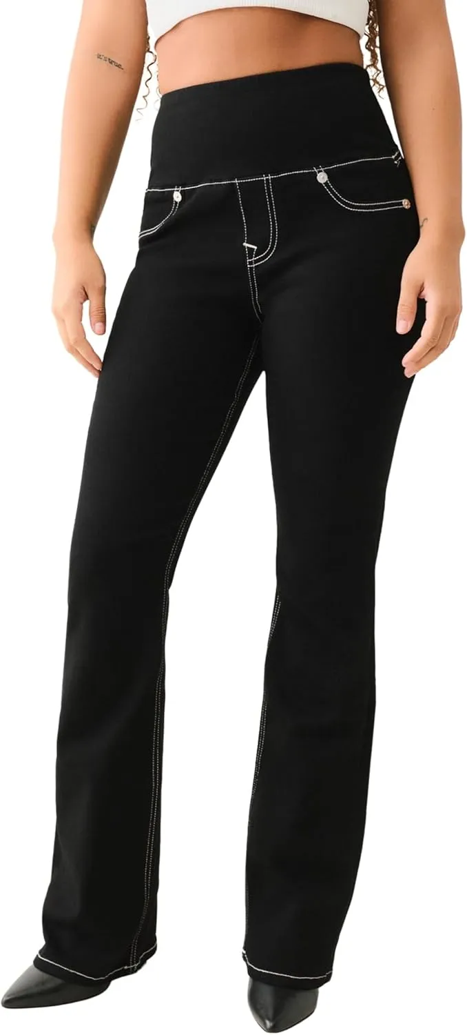 True Religion Women's Becca High-Rise Bootcut Jeans with Corset Detailing