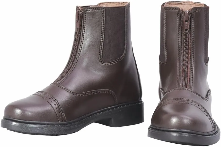TuffRider Children's Starter Front Zip Paddock Boots | Kids Equestrian Horse Riding English Boots