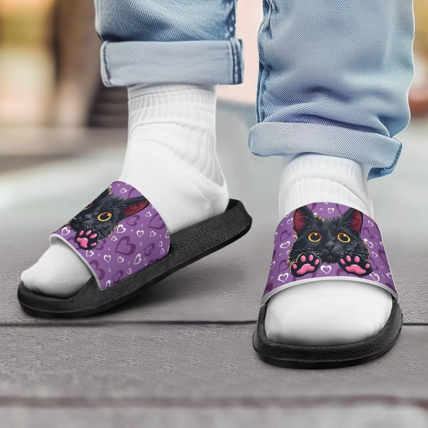 Unisex Slides for Girls Boys Comfortable Slippers Slides Non-slip Shower Shoes House Fashion Thick for Indoor & Outdoor Gifts