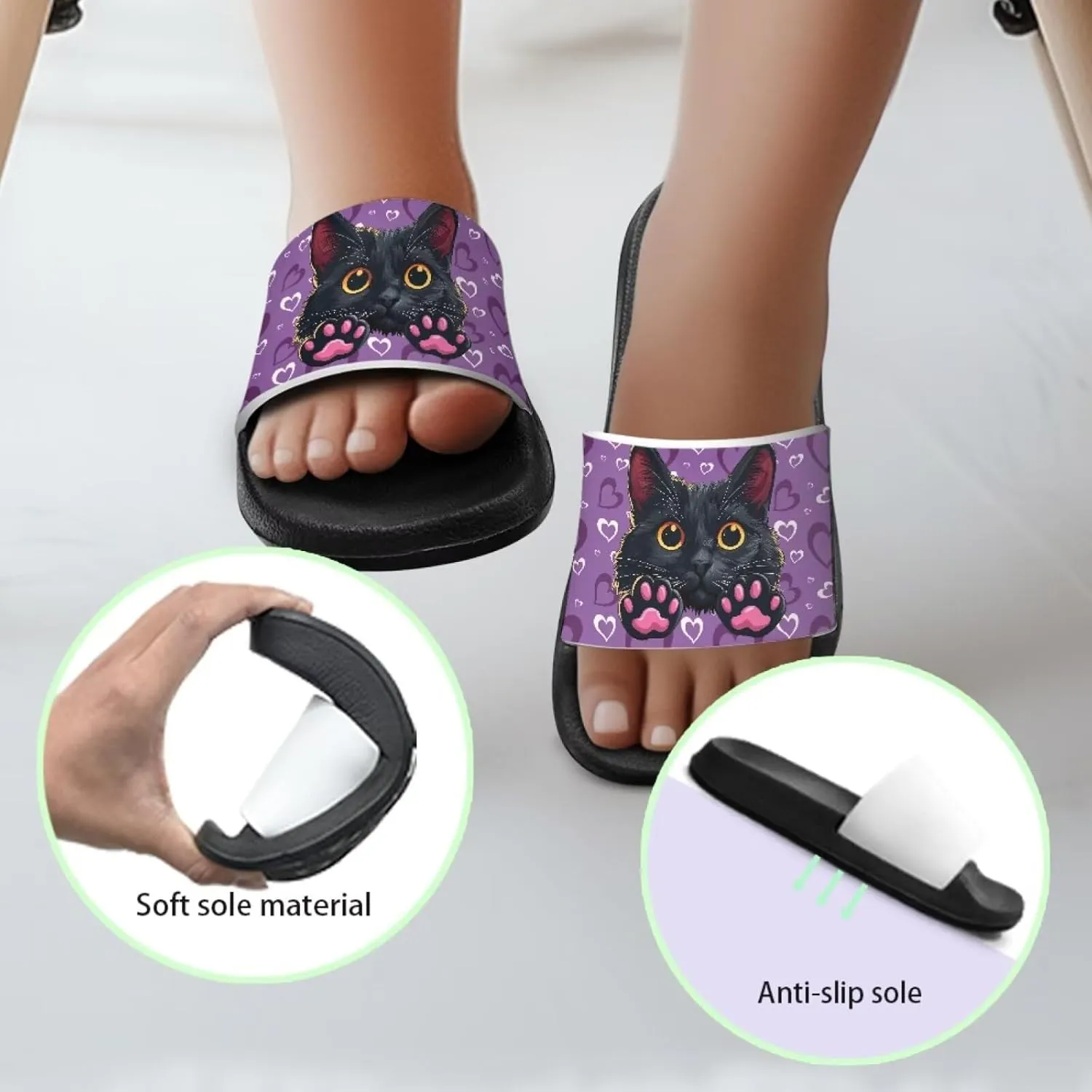 Unisex Slides for Girls Boys Comfortable Slippers Slides Non-slip Shower Shoes House Fashion Thick for Indoor & Outdoor Gifts