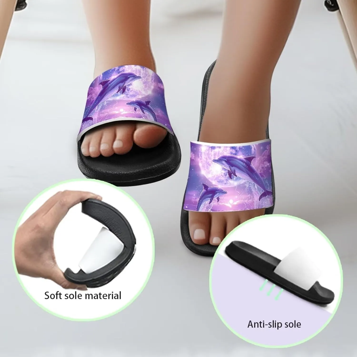 Unisex Slides for Girls Boys Comfortable Slippers Slides Non-slip Shower Shoes House Fashion Thick for Indoor & Outdoor Gifts