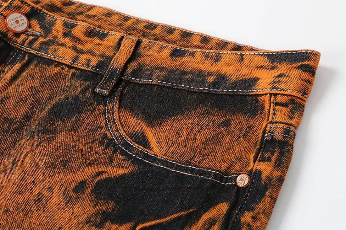 utcoco Men's Slim Fit Mid Waist Straight Leg Ripped Distressed Holes Classic Denim Patches Jeans