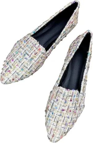 WENJIAZHIZHI Ballet Flats for Women Comfortable Women's Flats Memory Foam Slip on Pointed Toe Flats Shoes Women Solid