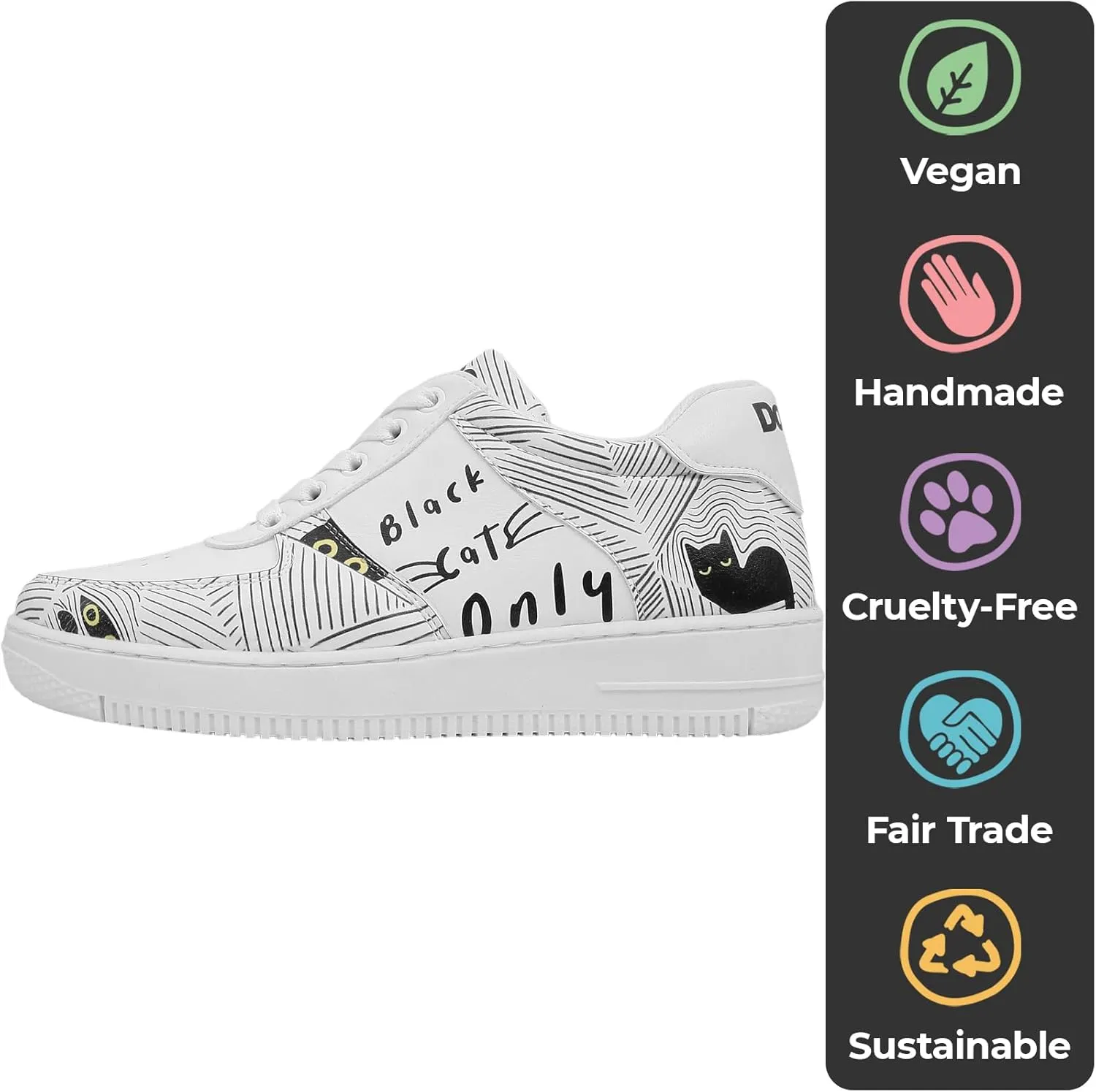 White Sneakers for Women - Handmade Women's Fashion Sneakers, Vegan Leather and Unique Design Dice Sneakers