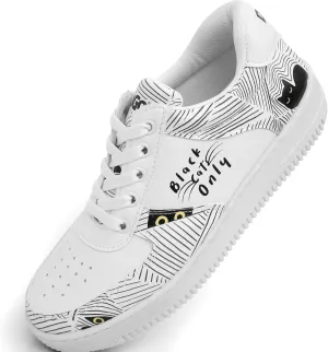White Sneakers for Women - Handmade Women's Fashion Sneakers, Vegan Leather and Unique Design Dice Sneakers