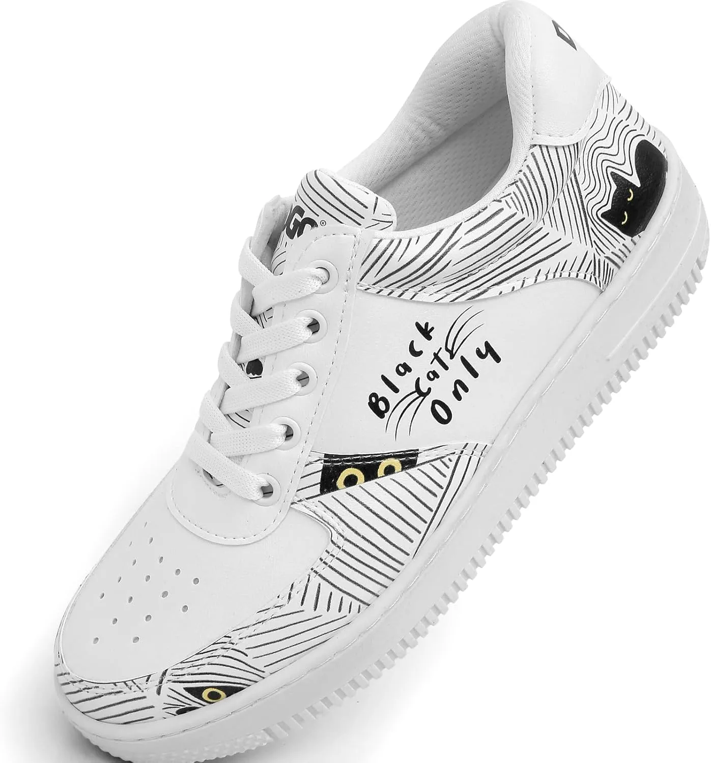 White Sneakers for Women - Handmade Women's Fashion Sneakers, Vegan Leather and Unique Design Dice Sneakers