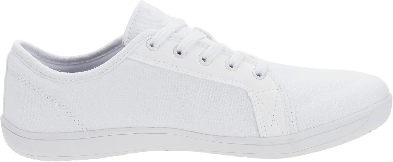 WHITIN Women's Canvas/Leather Barefoot Shoes | Wide Width Minimalist Sneakers | Classic Fit Low Top
