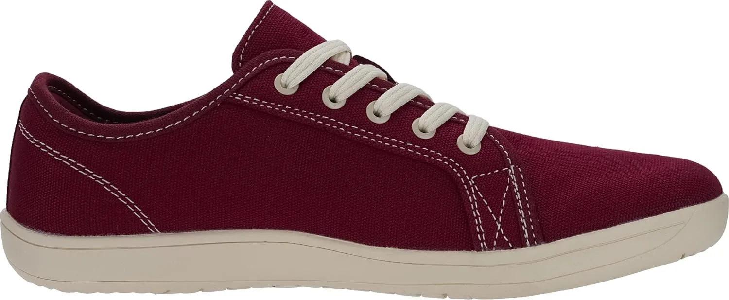 WHITIN Women's Canvas/Leather Barefoot Shoes | Wide Width Minimalist Sneakers | Classic Fit Low Top