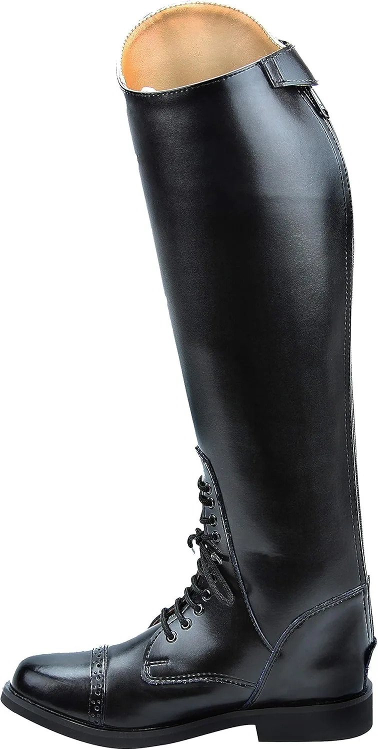 Women Ladies Victory Leather English Field Boots Horse Back Riding Equestrian Black