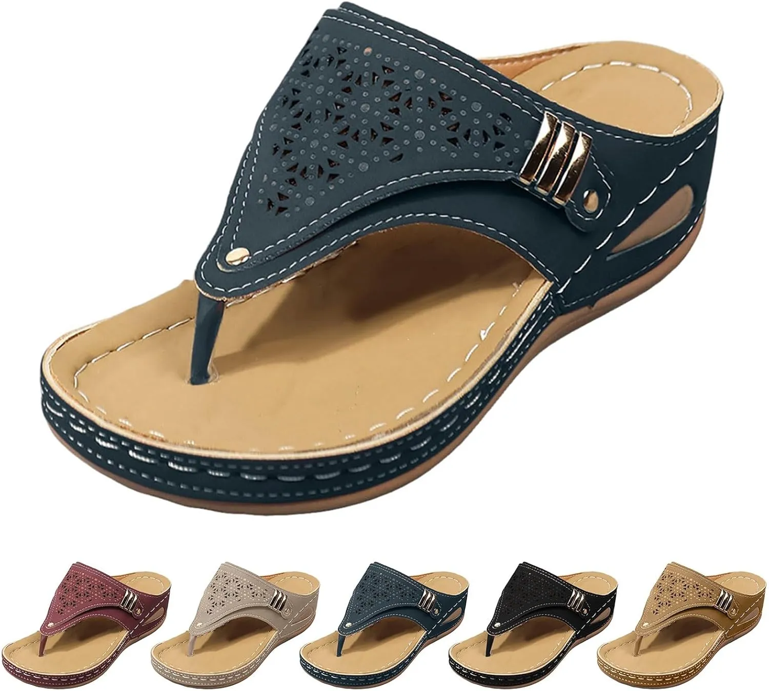 Women Shoes Wedge Heel Platform Sandals Stylish Correctable Bohemian Beach Espadrille Wedges Shoes for Women Sandals