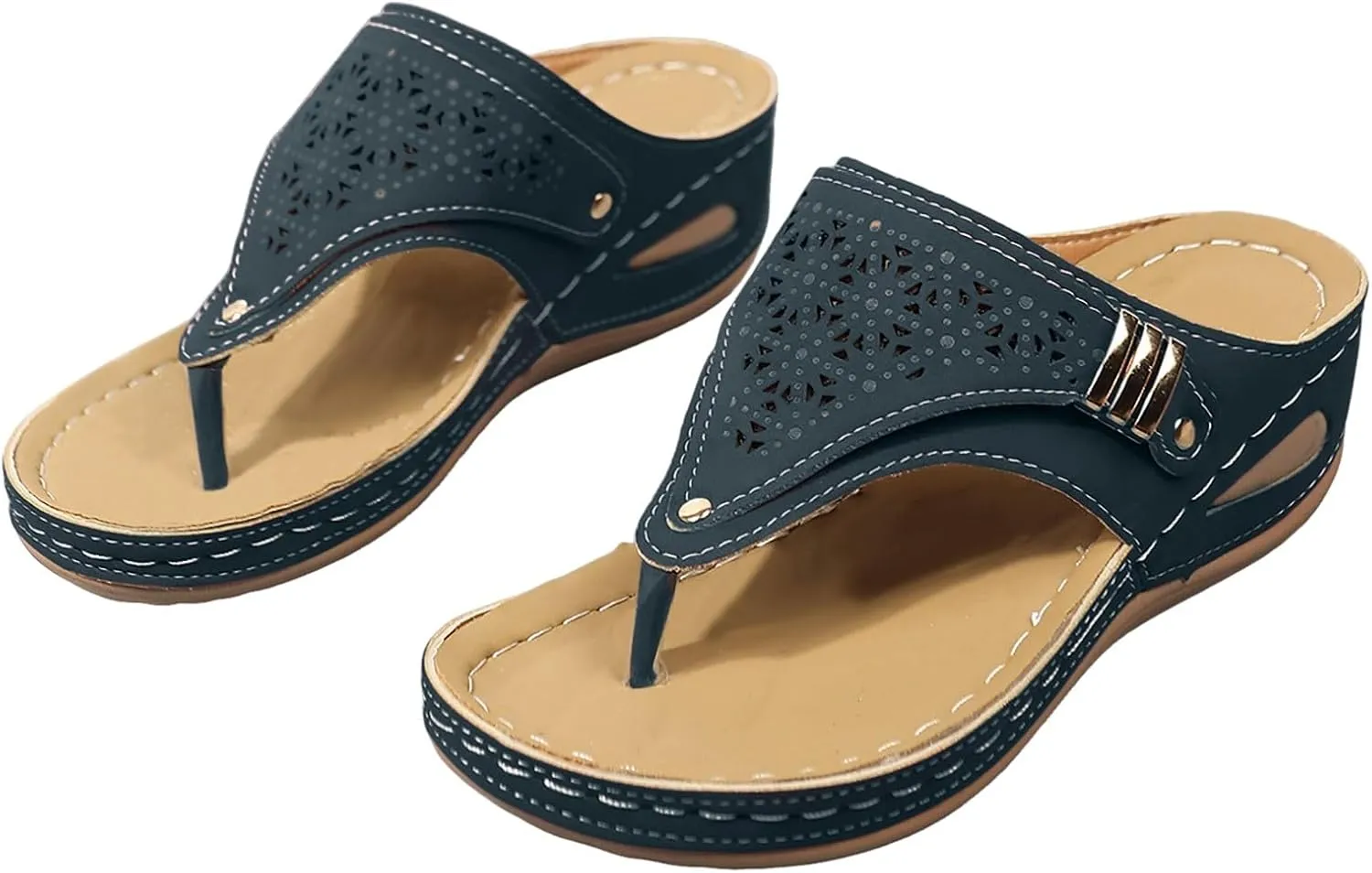Women Shoes Wedge Heel Platform Sandals Stylish Correctable Bohemian Beach Espadrille Wedges Shoes for Women Sandals