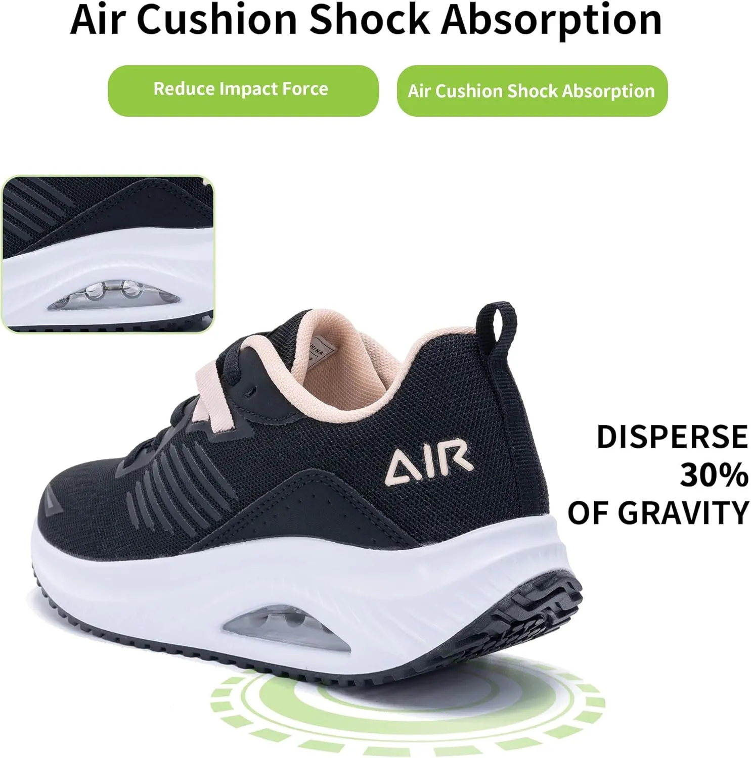 Womens Air Walking Shoes with Arch Support Tennis Orthotic Comfortable Sneakers for Plantar Fasciitis Pain Relief US 6-11