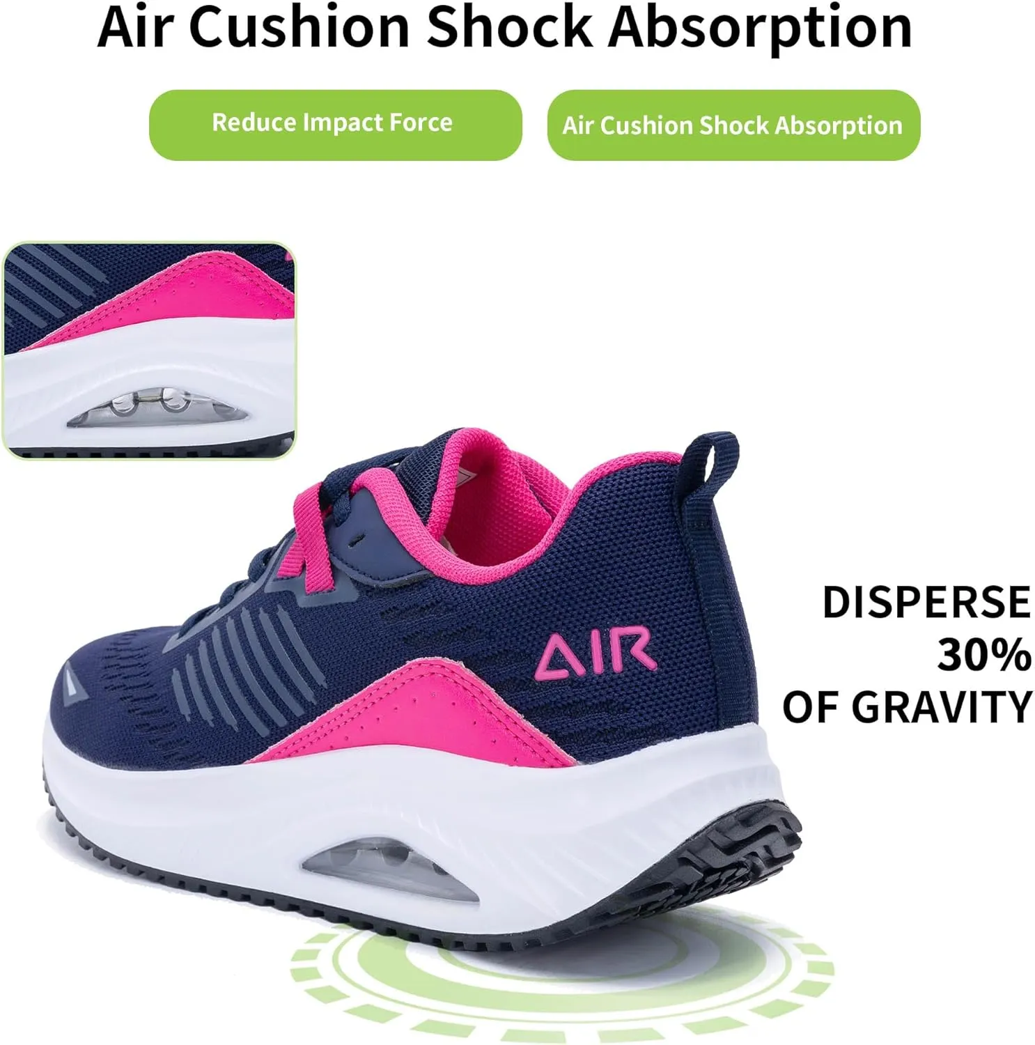 Womens Air Walking Shoes with Arch Support Tennis Orthotic Comfortable Sneakers for Plantar Fasciitis Pain Relief US 6-11