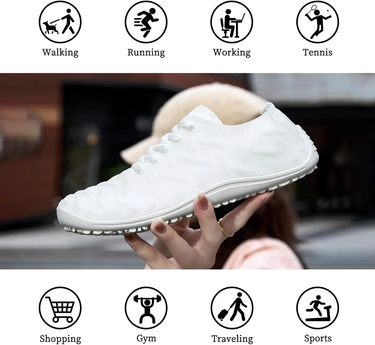 Womens Barefoot Shoes Walking Runing Slip On Shoes Zero Drop Footwear Yoga Gym Sneakers Lightweight Breathable Minimalist Trainers