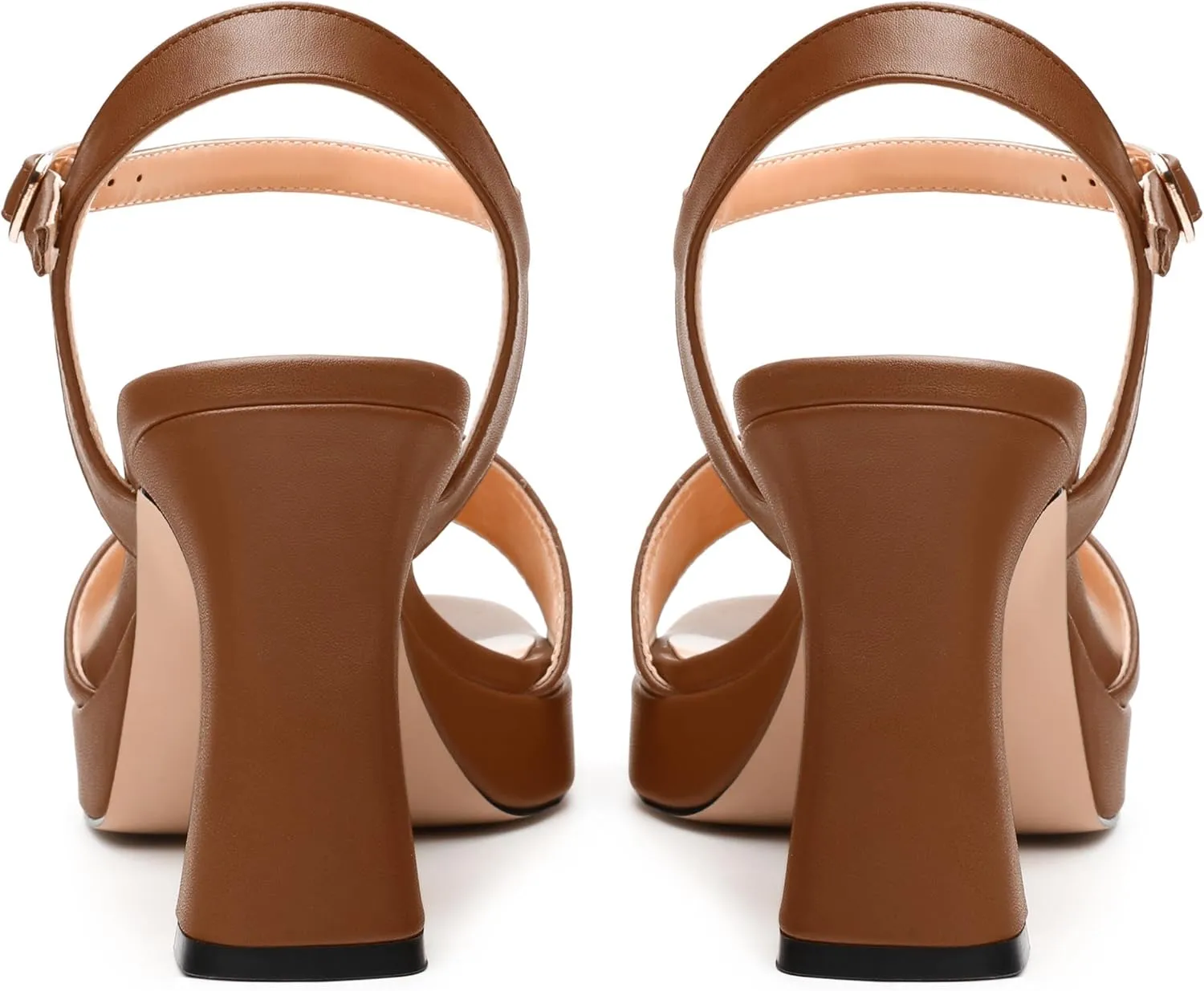Womens Block High Heel Platform Sandals, Open Toe Ankle Strap Comfort Sandals, Womens Dressy Sandals
