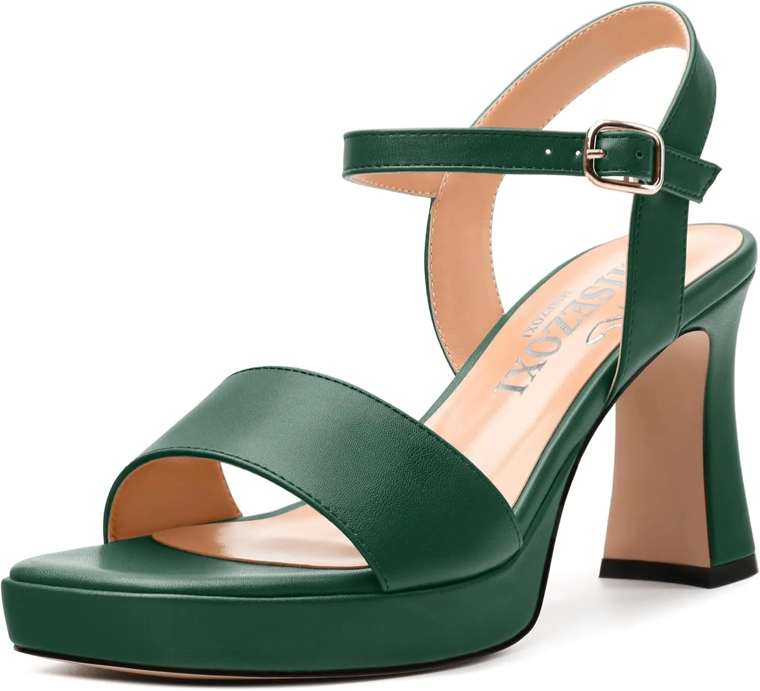 Womens Block High Heel Platform Sandals, Open Toe Ankle Strap Comfort Sandals, Womens Dressy Sandals
